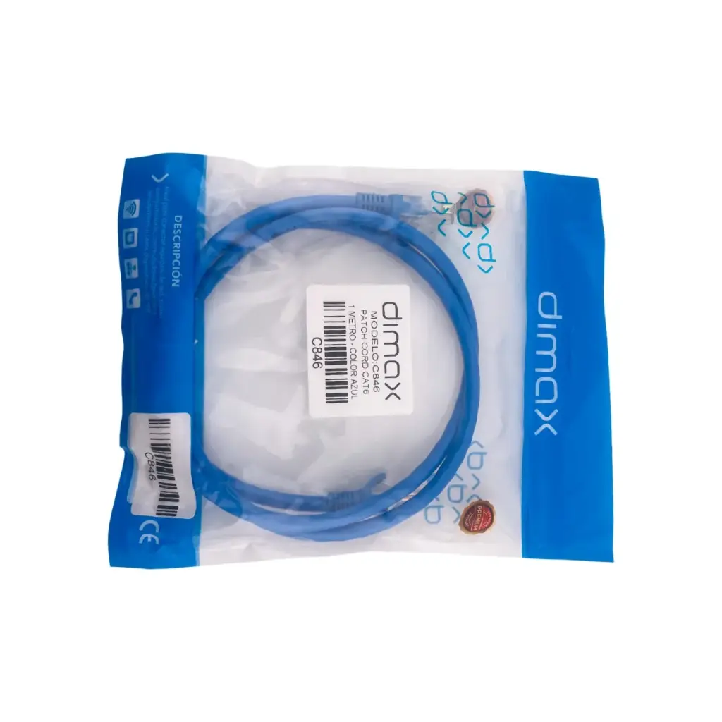 Patch cord 1m Cat6 Azul Dimax 