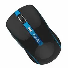 MOUSE INALAMBRICO NEGRO+AZUL*ALCANCE 10MTS *6 BOTONES*1 BATERIA AA NO INCLUIDA